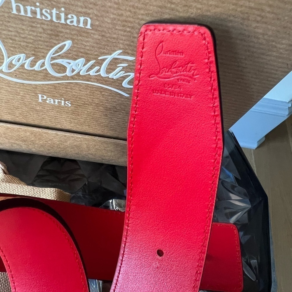 Christian Louboutin Mens Happy Rui CL-Logo Leather Belt - Picture 10 of 14